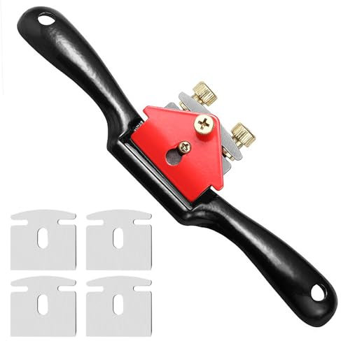 Mano Spokeshave, Spokeshave Piatto Regolabile, Pialla a Coda Lavorazione Del Legno Taglio Pialla Coda Spokeshave Legno Lavoro Taglio Mano Strumento Strumenti di Lavoro in Legno, Incluse 4 Lame