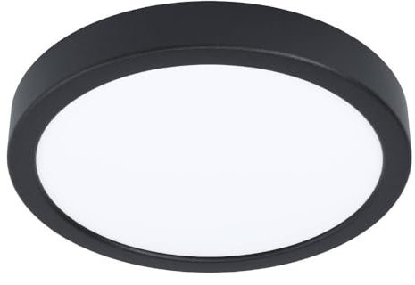 EGLO connect.z Smart Home LED Badezimmer Deckenleuchte Fueva 6-Z, ZigBee, App und Sprachsteuerung Alexa, warmweiß-kaltweiß, RGB, dimmbare Bad Deckenlampe, schwarz, IP44, Ø 21 cm