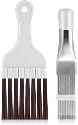OIGWBPH 2 piezas Peines de Aletas para Aire Acondicionado,Cepillos de Limpieza de Aleta Inoxidable,para Unidades de Refrigeradores Ventana Bobinas Evaporadores Condensadores y Mucho Más