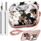 Safety Lock Inesore Flowers Cute Hülle Compatible with AirPod Pro (1st/2nd Gen) - Black Gold Flower Design Case for Women Girls, with Cleaning Kit (2023 USB-C/2022/2019)
