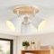 YOODI Plafoniera Soffitto 3 Luci,E27 Lampadario Camera da Letto Moderna Metallo/Legno Braccio Regolabile a 360° Lampadari Adatta per Cameretta Soggiorno Cucina Corridoio(Lampadina non Incluse)