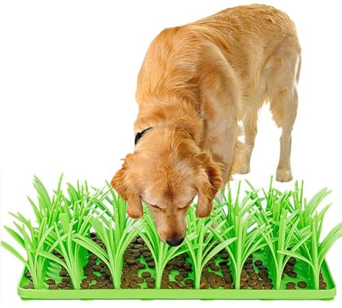 Silicone Dog Cat Grass Feeding Mat - Snuffle Mat Silicone Dogs Cat Grass Mat, Silicone Cat Grass for Indoor Cats,Silicone Grass Mats, Silicone Grass Mat for Cats Dogs
