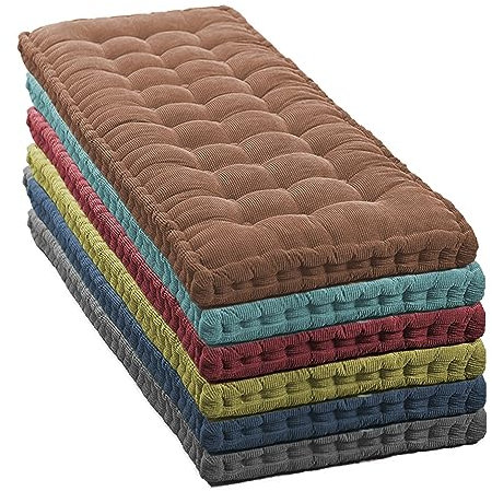 Bankkissen für drinnen und draußen, 8 cm dick, 2-/3-Sitzer, 100/120/150 cm, Gartenbank, Sitzkissen, Bodensofa, Matratze für Zuhause, Terrasse, Schaukel, Gelb (180 x 40 cm)