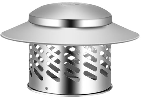 Regenhaube Aus Edelstahl 304, Kaminhaube Runder Regenhut Schornsteinabdeckung 80Mm Metall Wickelfalzrohr Ablufthaube Abluftrohr Dachhaube Regenhaube Für Schornsteinen