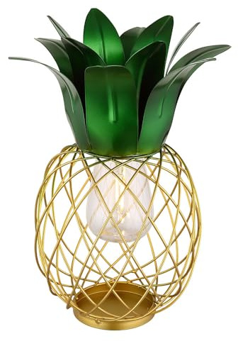 Solarleuchte Ananas Gartenfigur Dekoleuchte Terrassenleuchte Balkon, IP44, Akku, gelb grün, 1x LED, DxH 20x28 cm