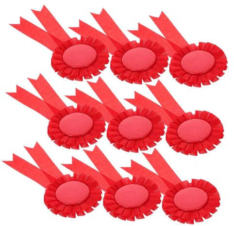 ERINGOGO 20 Stück leeres Abzeichen Basteln Blau Material leeres Pin-Abzeichen vergeben Rosa leere Rosette Award Abzeichen leeres Preisband Abzeichenbänder Innenschale aus Weißblech rot