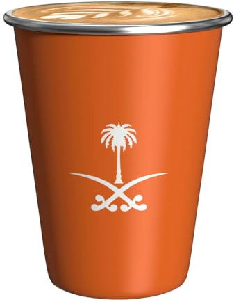 FUPOHUA Coffee Cup Mug 350ML National Emblem of Saudi Arabia Logo Stainless Steel Water Cup Outdoor Camping Beer for Party Birthday Gift