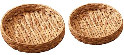 Jrudjsnhhty Round Wicker Baskets Natural Water Hyacinth Small Basket for Fruit Kitchen Table