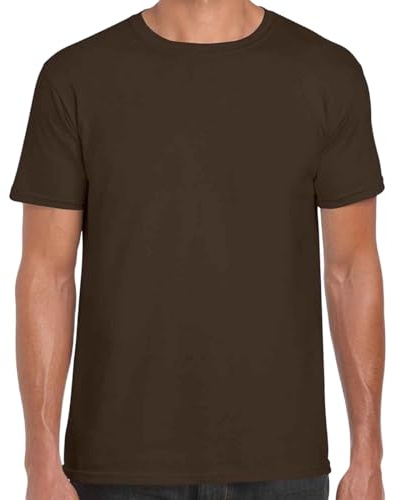 Gildan Mens Short Sleeve Soft-Style T-Shirt (3XL) (Dark Chocolate)