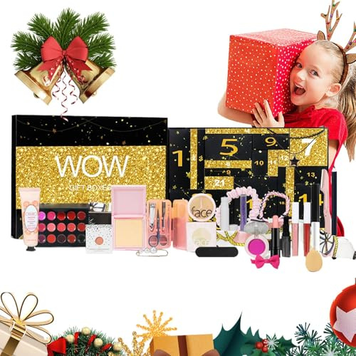 24 Tage Beauty-Adventskalender,Beauty-Adventskalender | Feiertagskalender-Make-up-Set - Countdown bis Weihnachten 24 Tage, Make-up-Kalender, Beauty-Countdown-Set für Frauen und Mädchen