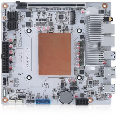 SJRC NAS Motherboard 8 Bay with Dual 10 GbE RJ45 LAN, Ryzen 7 8845HS Mini ITX PC Mainboard with 2xM.2 NVMe PCIe4.0 x4 NAS Board, PCIe x16 Slot, USB4 40Gbps, 8G DDR5 RAM 128G SSD