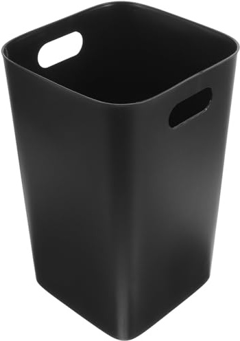 CTIRCHIU Cubo de Basura sin Tapa de Plástico Negro Cubo 30 Litros para Cocina, Hogar y Espacios Públicos, Resistente Estilo Simple