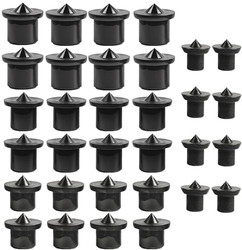 Tokaneit Dübel Zentrierstift 32 Stück Schwarz Zentrierspitze,Holzdübel Set,Dübelschablone,Holzdübel Bohrschablone,Holzarbeiten Bohrwerkzeuge,Markierspitzen,Dübelloch Dübelmarkierer,Dübelloch Markierer