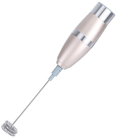 RASTKY Electric Milk Frother Rose Gold Foam Maker Whisk for Coffee Mixer Stirrer, Double Layer Stainless Steel Head, ABS Handle, 9.3x1.6in, for Home Kitchen Use