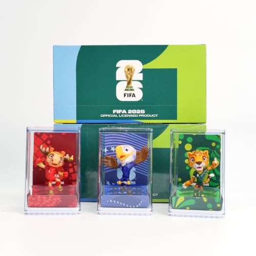 DICEKOO Ensemble Mascotte de la Coupe du Monde FIFA 2026 7,6 cm (Maple, Zayu, Clutch) | Style énergique | sous Licence Officielle | Figurines de Collection, idée Cadeau pour Les Fans et Les