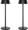 K-Bright Dimmbare LED Akku tischleuchte, wiederaufladbar, warme Lichtfarbe, 3000K, wasserdichte Schreibtischlampe für den Innen und Außenbereich, 1Meter USB-C, Schwarz(2 Stück)