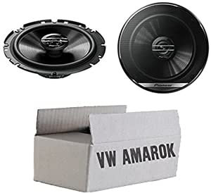 Lautsprecher Einbauset passend mit Pioneer TS-G1720F 16,5cm 2-Wege Koax Koaxiallautsprecher Auto Einbausatz für VW Amarok Front Heck