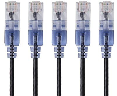 Monoprice Cat6A Ethernet-Patchkabel – 6 m – Weiß (5 Stück) Netzwerk Internetkabel – RJ45, Stranded, UTP, reiner blanker Kupferdraht, 30 AWG – SlimRun Serie