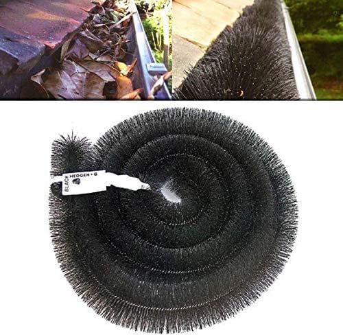 2 x Hedgehog Gutter Brush Guard 100mm Black 4m Clean Leaf & Debris Free 8m
