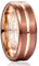 NUNCAD Ring Herren Damen Roségold Braun Wolfram Partnerringe 8mm Matt Unisex Hochzeitsring Verlobungsring Freundschaftsring Größe 54.4