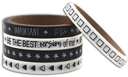D.I.Y with Toga Masking Tape Bullet Tagebuch, Schwarz, Weiß, One Size