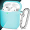 Maledan Kompatibel mit AirPods Hülle AirPods Case Apple Airpods 2 & 1, Abstrahlend Voller Schutz Silikon Schutzhülle (Front LED Sichtbar) mit karabiner, Nachtglühen Blau