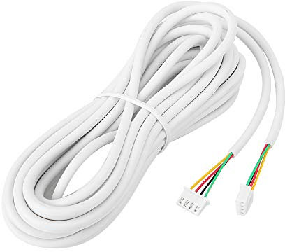 Taidda Câble de fil de sonnette en cuivre, câble flexible rond de 25 mètres 4 noyaux de 0,3 mm² pour système de visiophone