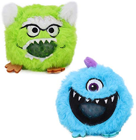 Toyland® Exprimidores de gelatina de monstruo peludo de 8 cm, juguetes novedosos para niños (verde o azul)