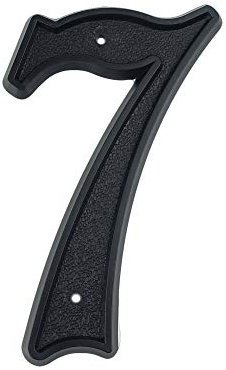 HASWARE Numero civico da 5,5 pollici (139mm) Numeri di porta moderni Numeri di indirizzi di casa, plastica ABS nera (7)