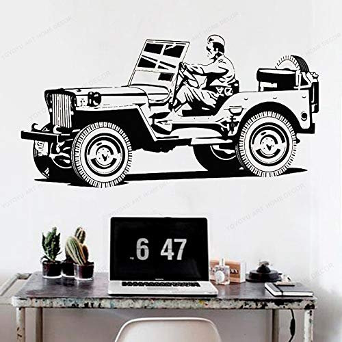 Zdklfm69 WandSticker Wandtattoos Army Car Vinyl Home Wanddekoration Boys Kids Room abnehmbare Kunst Wandbild 77x39cm