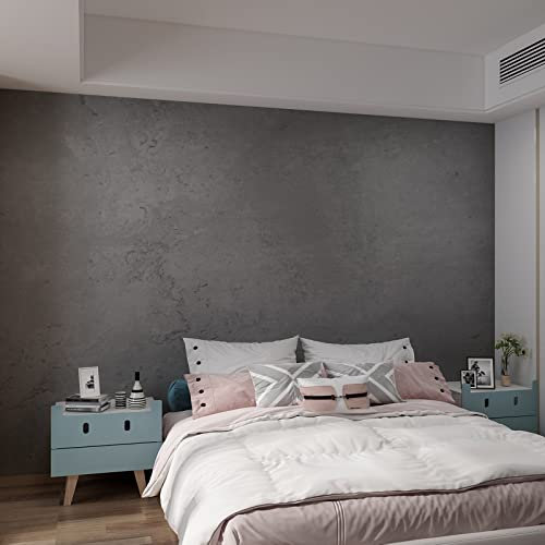 60cm×5m Dark Grey Concrete Effect Wallpaper Peel and Stick Faux Industrial Self Adhesive Vinyl Wrap Cement Contact Paper Kitchen Worktop Covering Wall Paper Sticky Back Plastic Roll Furniture Sticker