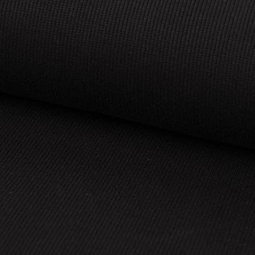 Jersey Rippjersey einfarbig schwarz 1,40m Breite
