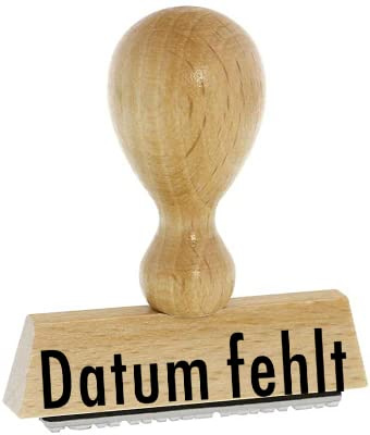 Lagerstempel/Lagertext – Datum fehlt - von Kaufhaus2010 Buchenholzstempel – Lagertextstempel zur Kennzeichnung von Rechnungen und anderen Dokumenten 4 cm lang