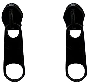 Sommer Farbe Reißverschluss Schnalle Ohrstecker Persönlichkeit Weiche Mädchen Ohrclip Edelstahl Reißverschluss Ohrstecker Ethnische Ohrringe Silber (Black, One Size)