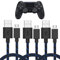 TALK WORKS Playstation 4 Controller Charger Cable Micro USB - 6' Long Braided Heavy Duty Fast Charger Cord for PS4 (Black, Pack of 3)