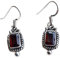Damen Edelstein Ohrringe Granat 925 er Sterling Silber