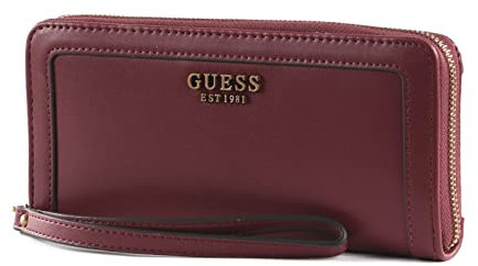 Portafoglio donna Guess zip around abey slg large merlot A23GU20 VB8555846 NERO