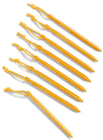 THE NORTH FACE V-Stake M Tent Stakes (8-Pack) - Aluminum Ground Anchors for Camping, Lightweight, Heavy Duty Strength, Summit Gold, One Size