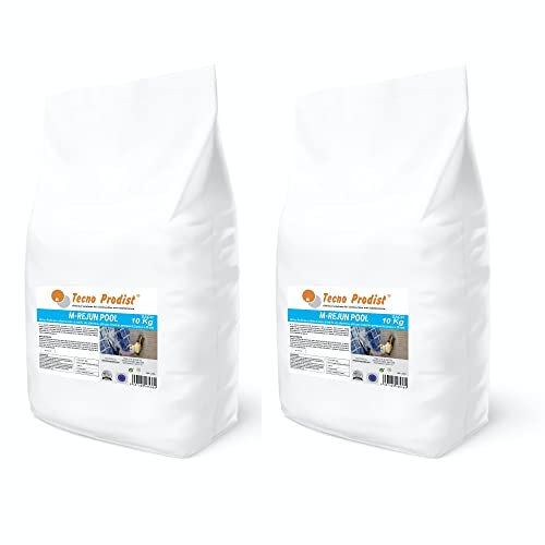 Tecno Prodist - M-REJUN POOL (2 Sacos 10 Kg) Mortero flexible para sellado de juntas de baldosas y gresite en piscinas, ceramica, ladrillo, etc, apto para inmersión permanente (Junta 2 a 20 mm)Blanco