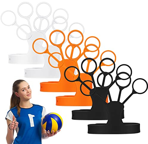 Haull 6 Pieces Basketball Shooting Aid Flickglove Basketball Training Equipment Trainer for Improving Shot and Power Stretchy Silicone Glove for Ball Sports