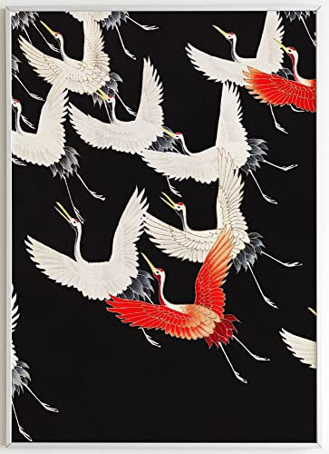 JOPRICO Fliegende Kraniche 1910 - Japan Poster - Asia Dekoration - Vintage Japan Kunstdruck Größe 50x70 cm | 20x28 inch