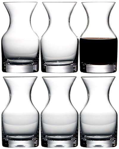 Lot de 6 mini carafes à vin individuelles de 250 ml en verre à portion unique (Set of 6 (250ml/Pcs))