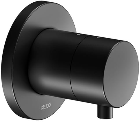 KEUCO IXMO Umstellventil Unterputz für 2 Verbraucher mit Comfort Griff, ohne Absperrung, Rosette rund, 59556371001, Farbe: Schwarz Matt