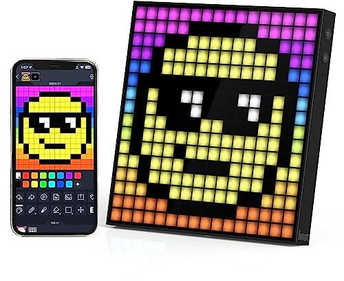 Divoom Pixoo-16 Pixel Art WiFi 16x16 LED Light Sign Digital Frame for Decoration Display,Smart Clock Lights Decorative with APP Control for Kids Gaming Room Bar Bedroom Home Wall Desk Gift