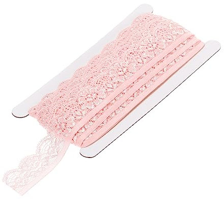 QUARKZMAN Spitzenbesatz Vintage Häkeln 0.98x10yards Hell Rosa Spitze Farbband für Basteln Sammelalbum Kleider Stoff Hochzeit Dekoration Geschenkpapier