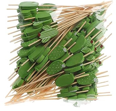 VUIUYOIES Brochettes en Bambou Robustes et durables, 100 pièces, pour Une Large Application, Dents pour apéritifs, Dents en Bois pour Fruits, Bâton de Cactus coloré