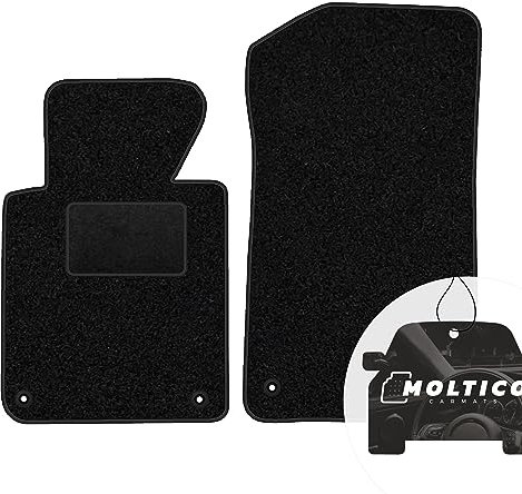 moto-MOLTICO Vorne Fußmatten Auto Velours Autoteppiche Schwarz Automatten Set 2-teilig passend für BMW 3er E46 Cabrio 2000-2007