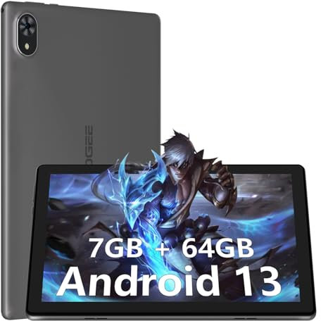 DOOGEE U9 Tablet 10 Pollici, 7GB RAM+64GB ROM/TF 1TB, Tablet Android 13, Tablet in Offerta BT 5.0, Tablet Gaming, Tablet Bambini WiFi-6 | 5060mAh | 1280 * 800 | 5MP+2MP | Widevine L1 | TÜV SÜD | OTG