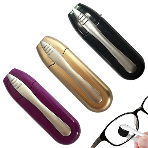 WSHuayee 3 Pcs Eyeglass Cleaners Portable Glasses Lens Cleaners Multifunctional Spectacles Cleaner Brushes for Glasses Spectacles Sunglasses Reading Glasses