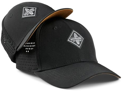 Soulbuddy Snapback Cap Sports Cap – 2er-Set Familien Outfit Set – Cap Herren Cap Damen Cap Kinder – Atmungsaktiv – Schnelltrocknend – Midnight Black – One Size und Kids M